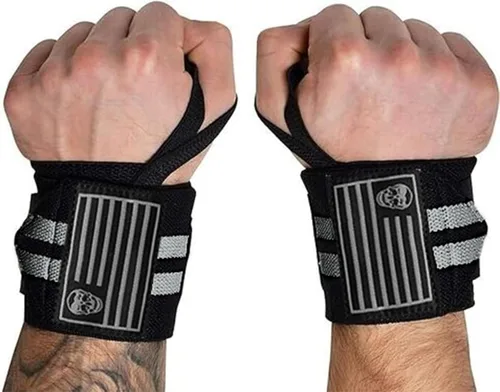 Miniatura 9 de Gymreapers Muñequeras de levantamiento de pesas (aprobadas por IPF) de 18 pulgadas, soporte de muñeca de calidad profesional con lazo para el pulgar