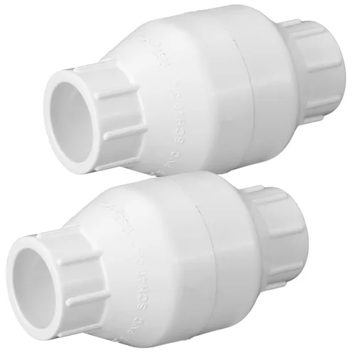Miniatura 9 de Geetery Válvula de Retención en Línea de PVC Conexiones con Solvente Plástico Blanco Prevención de Reflujo Accesorios de Tubería Check Socket