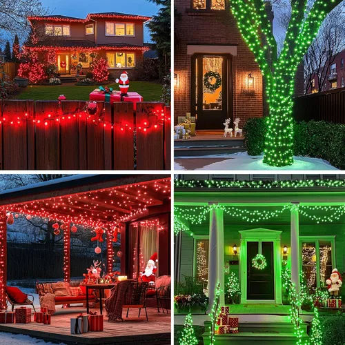 Miniatura 5 de JMEXSUSS Tira de luces LED de Navidad de 173 pies para exteriores, luces rojas y verdes de Navidad con control remoto, luces de árbol de Navidad que