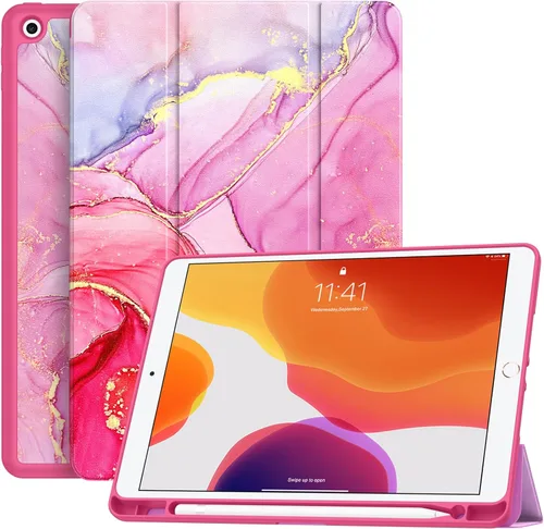 Miniatura 26 de Soke - Funda para iPad de 9ª generación 2021/8ª generación 2020/7ª generación 2019 con soporte para lápices - Funda de protección premium a prueba