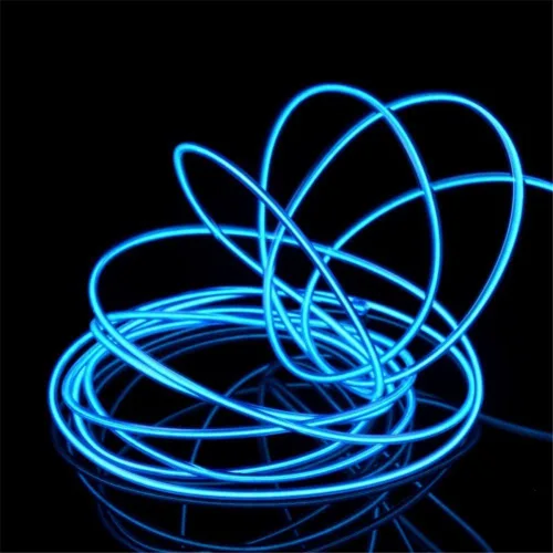 Miniatura 8 de JIGUOOR - Tira de luces de neón brillantes con cable EL y paquete de baterías, de 9.8 pies, 360 ° de iluminación, para bricolaje, festivales, Azul