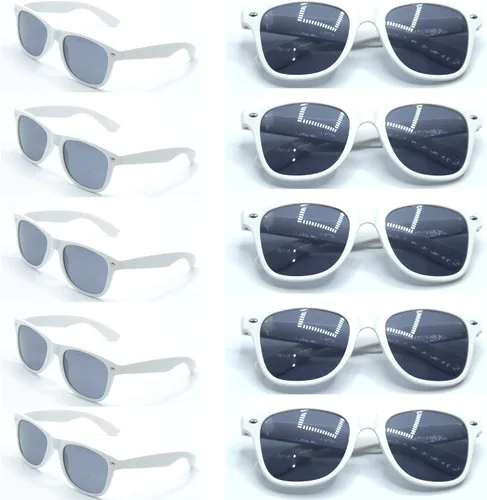 Miniatura 9 de Gafas de sol de boda personalizadas a granel para invitados de fiesta, gafas de sol personalizadas con logotipo de dama de honor, Blanco