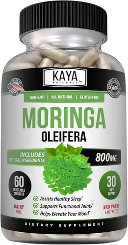 Kaya Naturals Extracto de hoja de moringa – Suplemento completo de superalimento de verduras – Moringa de árbol milagroso puro – Aumenta la energía