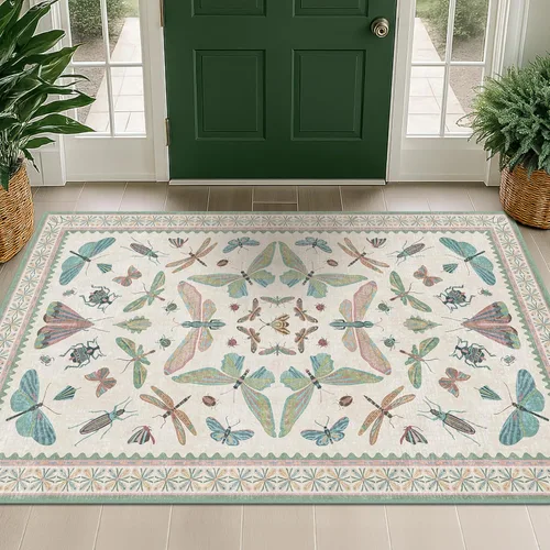 Miniatura 9 de Hazo Haus Alfombra de Baño Bohemia Lavable 2x3, Alfombras Pequeñas para Cocina, Tocador, Puerta Principal Entrada Interior, Antideslizante Pelo Bajo