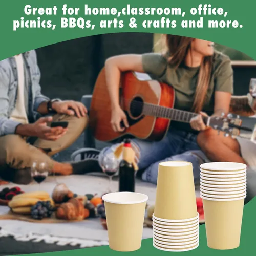 Miniatura 47 de Vasos de papel de 8 onzas, paquete de 150 unidades, tazas de café de papel desechables para bebidas calientes o frías para fiestas, picnic, Azul