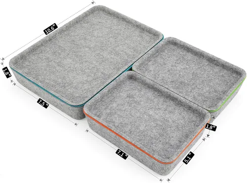 Miniatura 6 de Welaxy Organizador de cajones apilables con tapa para el hogar, oficina, trabajo, caja de almacenamiento de escritorio con tapa para maquillaje