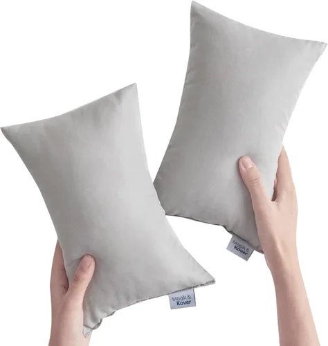 Miniatura 7 de Almohada pequeña mini para viaje, paquete de 2, 28 cm x 18 cm, almohadas pequeñas con etiqueta de nombre, para viaje y dormir, excelente almohada