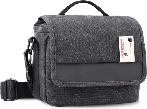 Miniatura 7 de Besnfoto Bolsa de cámara pequeña sin espejo, bolsa de hombro para cámara impermeable, bonita bolsa de mensajero compacta para mujeres y hombres
