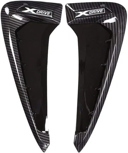 Miniatura 9 de Para BMW X5 F15 2014 2015 2016 2017 Car styling ABS Chrome lateral Wing Fender Air Guide Vents Frame Trim Accesorios (Negro+rojo)