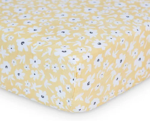 Miniatura 11 de Lulujo Sábanas de muselina para cuna, sábanas ajustables para colchón de cuna para niños y niñas, 28 x 52 pulgadas, 1 paquete de margaritas