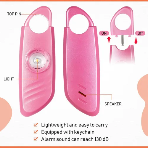 Miniatura 3 de Relaxweex 12 unidades de alarma de seguridad personal para mujeres con luz estroboscópica LED y 12 llaveros de 130 dB de sonido fuerte sirena