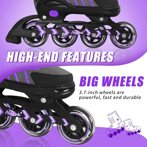 Miniatura 4 de Patines en línea Nattork ajustables para adultos y adolescentes, patines con cuchillas para interior y exterior para niños, principiantes