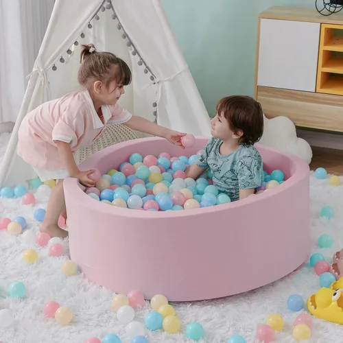 Miniatura 7 de SHJADE Piscina de pelotas de espuma para niños pequeños, 35.4"x 11.8" Piscina de pelotas para niños, Piscina de pelotas redonda suave para bebés