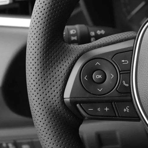 Miniatura 3 de Funda de volante de cuero genuino cosida a medida para Toyota Avalon RAV4 2019 2020 2021 2022 2023 2024/Camry 2018-2024 / Corolla 2020-2025/Venza