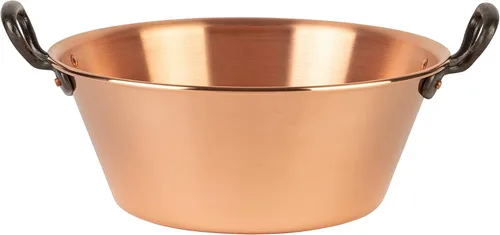 | olla de cobre de 10.4 pulgadas, capacidad de 3.1 cuartos de galón | asas de hierro fundido | olla de cobre tradicional de Francia para cocinar