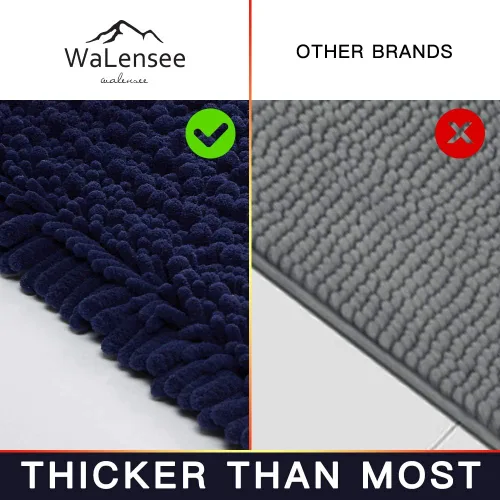 Miniatura 109 de Walensee Alfombra de baño antideslizante (24x17 pulgadas, rosa polvoriento) absorbente de agua, súper suave, lanuda de felpilla, lavable a máquina