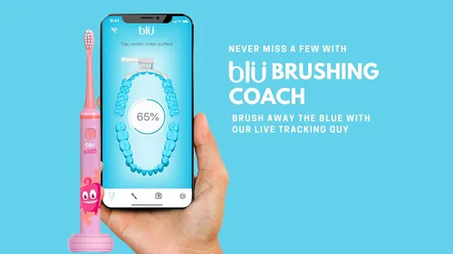 Miniatura 7 de Blu Cepillo de dientes inteligente para niños de hasta 8 años, cepillo de dientes sónico habilitado para aplicaciones con seguimiento en vivo, ayuda