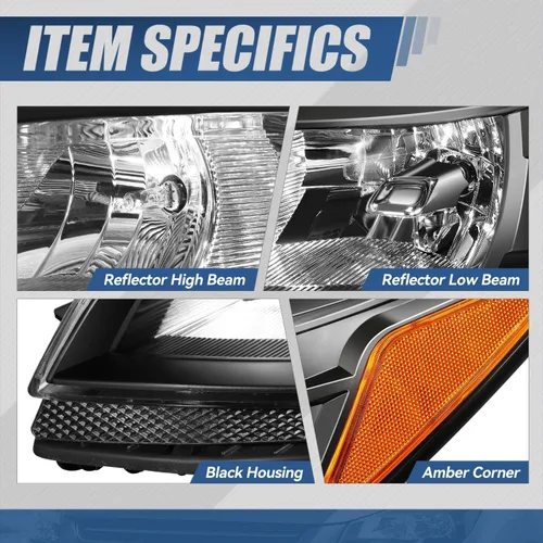 Miniatura 3 de Auto Dynasty Lámparas de montaje de faros compatibles con Ford Escape 2013 2014 2015 2016 3ª generación, reemplazo de faros delanteros