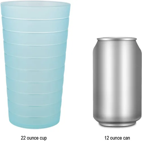 Miniatura 7 de AOYITE Vasos de plástico reutilizables de 22 onzas – Vasos duros irrompibles para niños, sin BPA, aptos para lavavajillas, juego de 12 vasos de agua