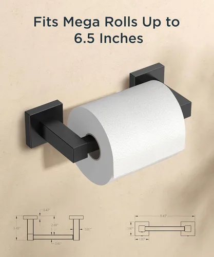 Miniatura 62 de FORIOUS Soporte de pared para papel higiénico, soporte de rollo de papel higiénico de doble poste giratorio de acero inoxidable para baño, Blanco