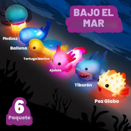 Miniatura 3 de Tub Works® Under the Sea™ Light Up Bath Toys, 6 Pack Water-Activated Light Up Toys Flash & Change Color Easy-Grip Baby & Toddler Bath Toys