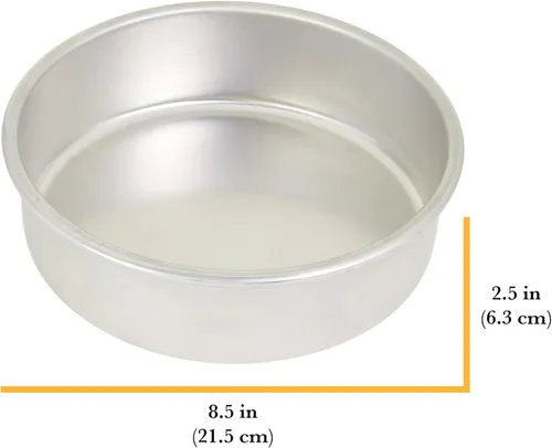 Miniatura 2 de Chicago Metallic Molde redondo para pasteles de 8 pulgadas, de aluminio reciclado de calibre pesado con borde reforzado con alambre para hornear