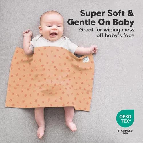 Miniatura 3 de Paños orgánicos para bebés niño y niña - Juego de 6 toallas grandes de algodón para eructar, paños para baba, súper absorbentes, ultra suaves