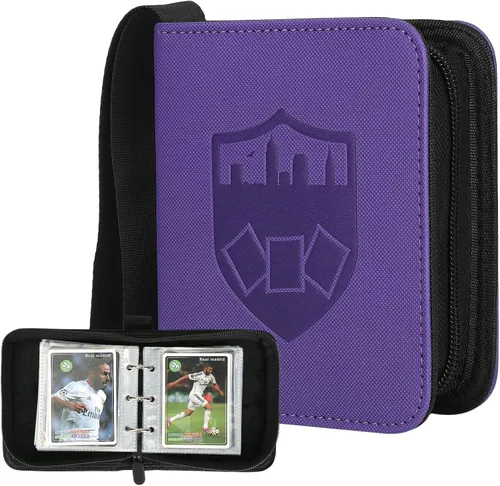 Miniatura 48 de GERMUN Carpeta de tarjetas de poliuretano, 16 bolsillos, carpetas de soporte premium para más de 1000 tarjetas, álbum de bolsillo de doble cara