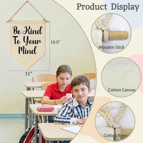 Miniatura 6 de Fomenta - Regalos de Decoración de Pared para Guardería, Aula, Sala de Juegos, Dormitorio, Puerta Principal, Bandera de Mentalidad de Crecimiento