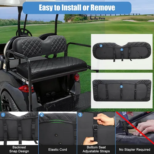 Miniatura 5 de MOSNAI Fundas de Asiento Trasero para Carrito de Golf para EZGO Club Car Yamaha, Almohada de Asiento Trasero del Mercado de Posventa, Funda