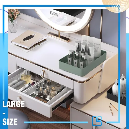 Miniatura 9 de CHANCETSUI Organizador de maquillaje, juego organizador de cajones apilables, bandejas organizadoras de escritorio de baño y encimera de tocador