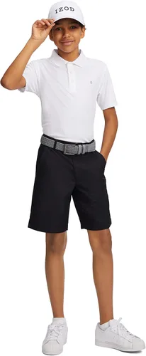 Miniatura 6 de IZOD Polo Performance Golf Grid de manga corta con cuello elástico para niños