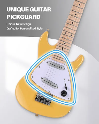 Miniatura 3 de WINZZ - Guitarra eléctrica para niños de 30 pulgadas, kit para principiantes, tamaño 1/4 mini, juego completo de iniciación con amplificador