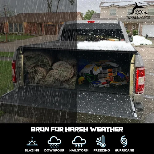 Miniatura 5 de Cubierta de caja de camioneta plegable y rígida compatible con Ford F150 F-150 2015-2025 5.5 pies de caja corta, estilo tri-doblez