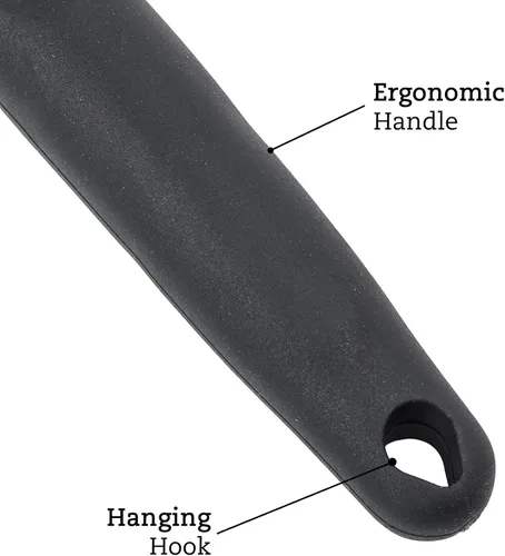 Miniatura 8 de Beille 5 utensilios de cocina de madera de nailon gris oscuro con cucharas de cocina, cucharón de sopa, cuchara espumadera y espátula, 13 pulgadas
