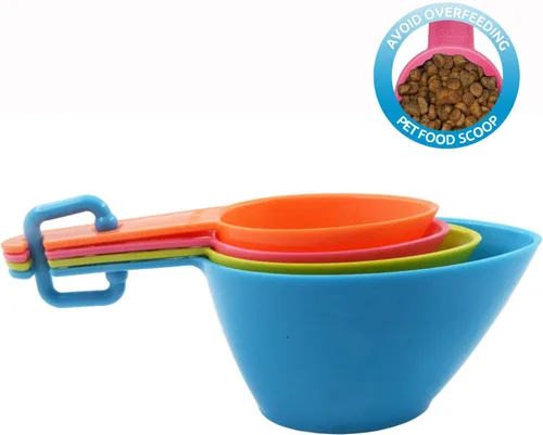 Miniatura 4 de HINMAY Juego de cucharas medidoras de plástico para alimentos de mascotas, para perros, gatos y aves (color aleatorio)