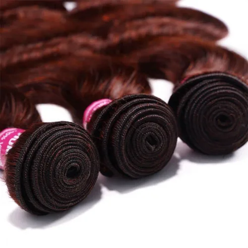 Miniatura 6 de Beauty Forever #33B Cabello humano brasileño ondulado marrón rojizo 1 paquete de 8 pulgadas, cabello humano Remy castaño cobrizo rojo cobrizo