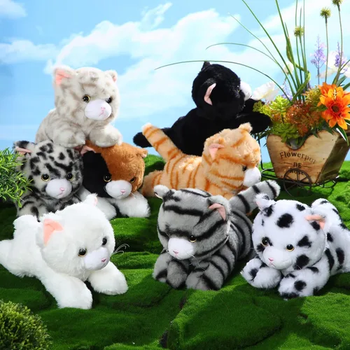 Miniatura 3 de Libima 8 piezas de animales de peluche de gato a granel de 8 pulgadas, gatitos de peluche, animales de gato, regalos de carnaval, regalos de fiesta