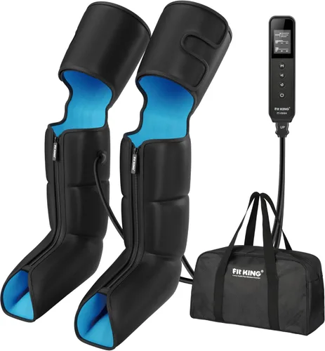 FIT KING Masajeador de botas de compresión de aire para piernas y pies para circulación de pie a muslo para aliviar el dolor, hinchazón, edema,