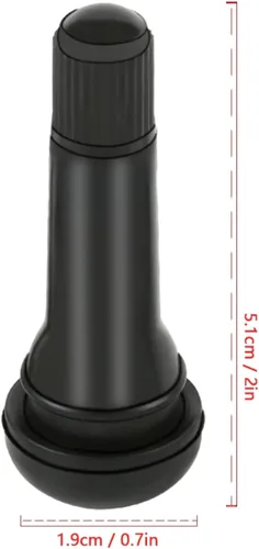 Miniatura 3 de 100 piezas TR414 Vástago de válvula de neumático con tapón de goma negro, Vástagos de válvula sin cámara ajustables para agujeros de llanta de 0.453