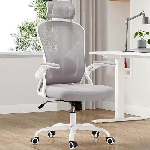 Miniatura 10 de Silla de oficina ergonómica con soporte lumbar, silla de escritorio de respaldo alto, silla ejecutiva giratoria para computadora, altura ajustable