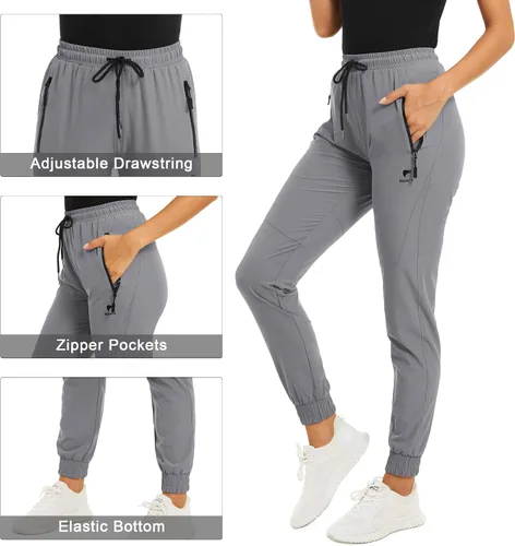 Miniatura 4 de TACVASEN Pantalones de senderismo para mujer de secado rápido con bolsillos con cremallera