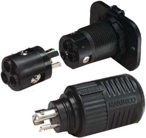 Marinco Receptáculo y enchufe ConnectPro de 3 cables, 12VCP