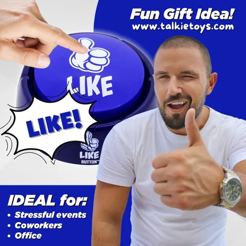 Miniatura 3 de Talkie Toys Products Botón Me gusta – 8 refranes divertidos – Botón parlante divertido para juegos, curiosidades, regalo político, humor de oficina