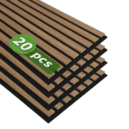 Miniatura 12 de Art3d Paquete de 4 paneles de listones de madera insonorizados de 12" x 93", paneles de pared acústicos de 31 pies cuadrados, paneles de pared 3D