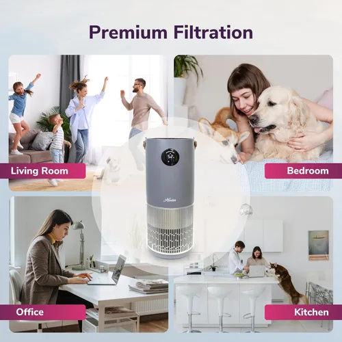 Miniatura 3 de Hunter Fan Company Humidificador y purificador de aire en uno, purificadores de aire de filtración avanzada para el hogar, purificadores de aire