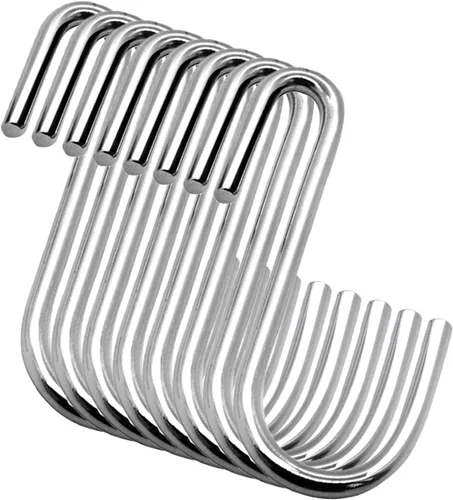 Miniatura 11 de YourGift Paquete de 6 ganchos en S extralargos y resistentes de 10 pulgadas para plantas colgantes, armario, flores, canastas, jardín, patio, Negro