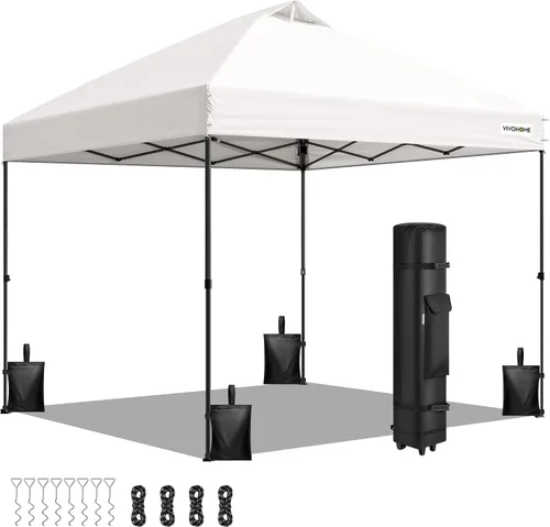 Miniatura 10 de VIVOHOME - Tienda de campaña desplegable de 8x8 pies, refugio portátil para exteriores con configuración de un solo empuje, resistente con bolsa
