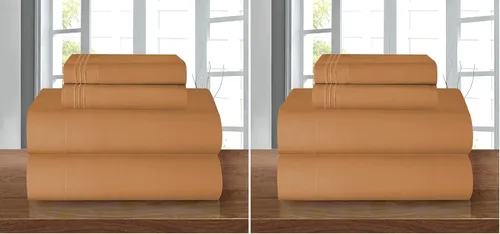 Miniatura 92 de Elegant Comfort - Juego de sábanas de 4 piezas de microfibra, 1500 hilos, sin arrugas, sábana bajera elástica, esquinas tipo bolsillos profundos