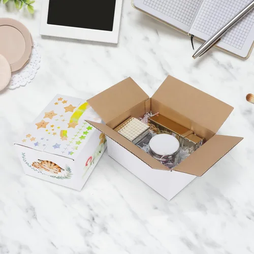 Miniatura 3 de Paquete de 40 cajas de envío pequeñas de 8x6x4 pulgadas, caja de correo de cartón corrugado blanca para envío, embalaje, negocios